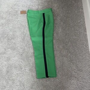 Boden Green Women's Trousers with Navy Stripe